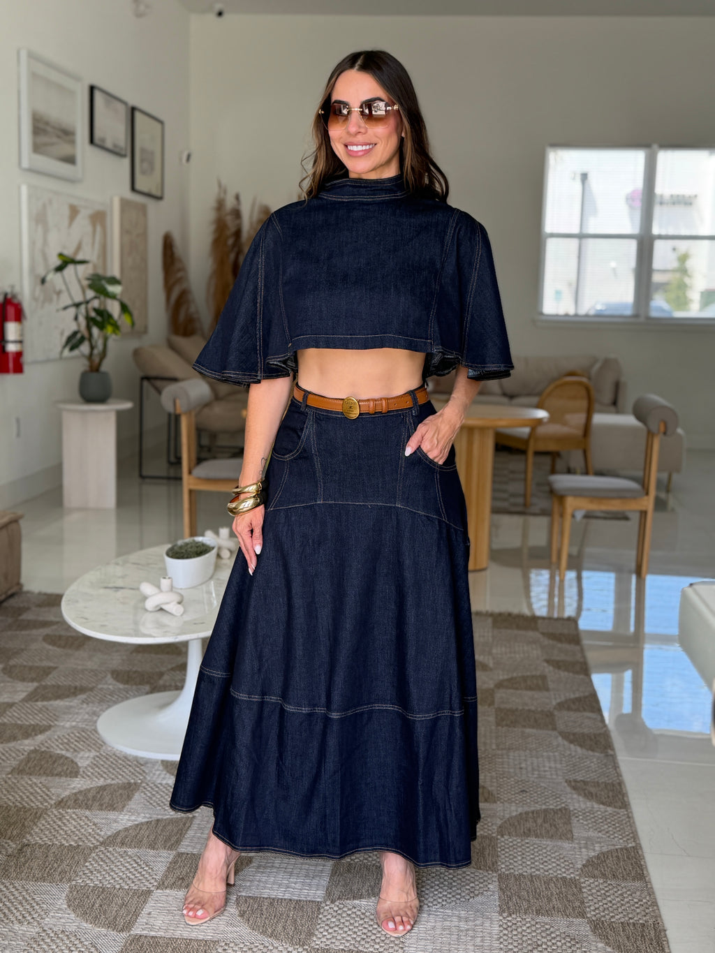 ECLIPSE DENIM CAPE SET