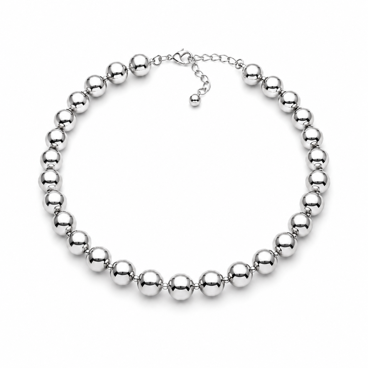 LYSANDRA BEADS NECKLACE – SILVER