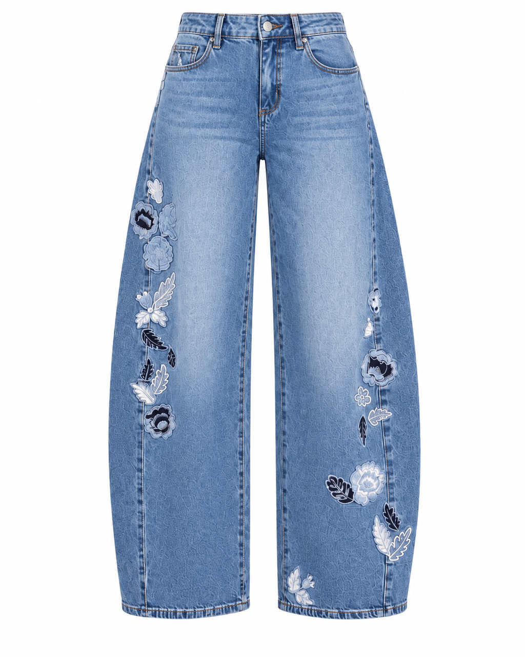 DAPHNE FLORAL BARREL JEANS