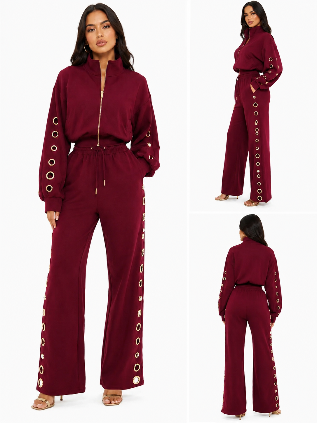 EVORA EYELET SET – BURGUNDY