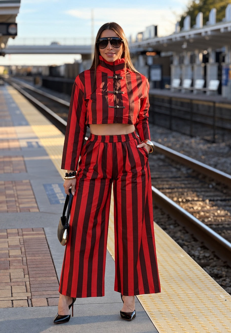 YVETTE STRIPED SET