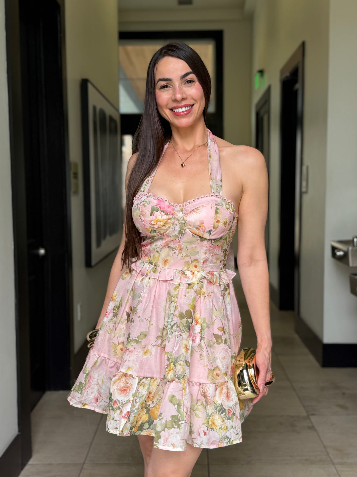 ROSALIE FLORAL DRESS – PINK