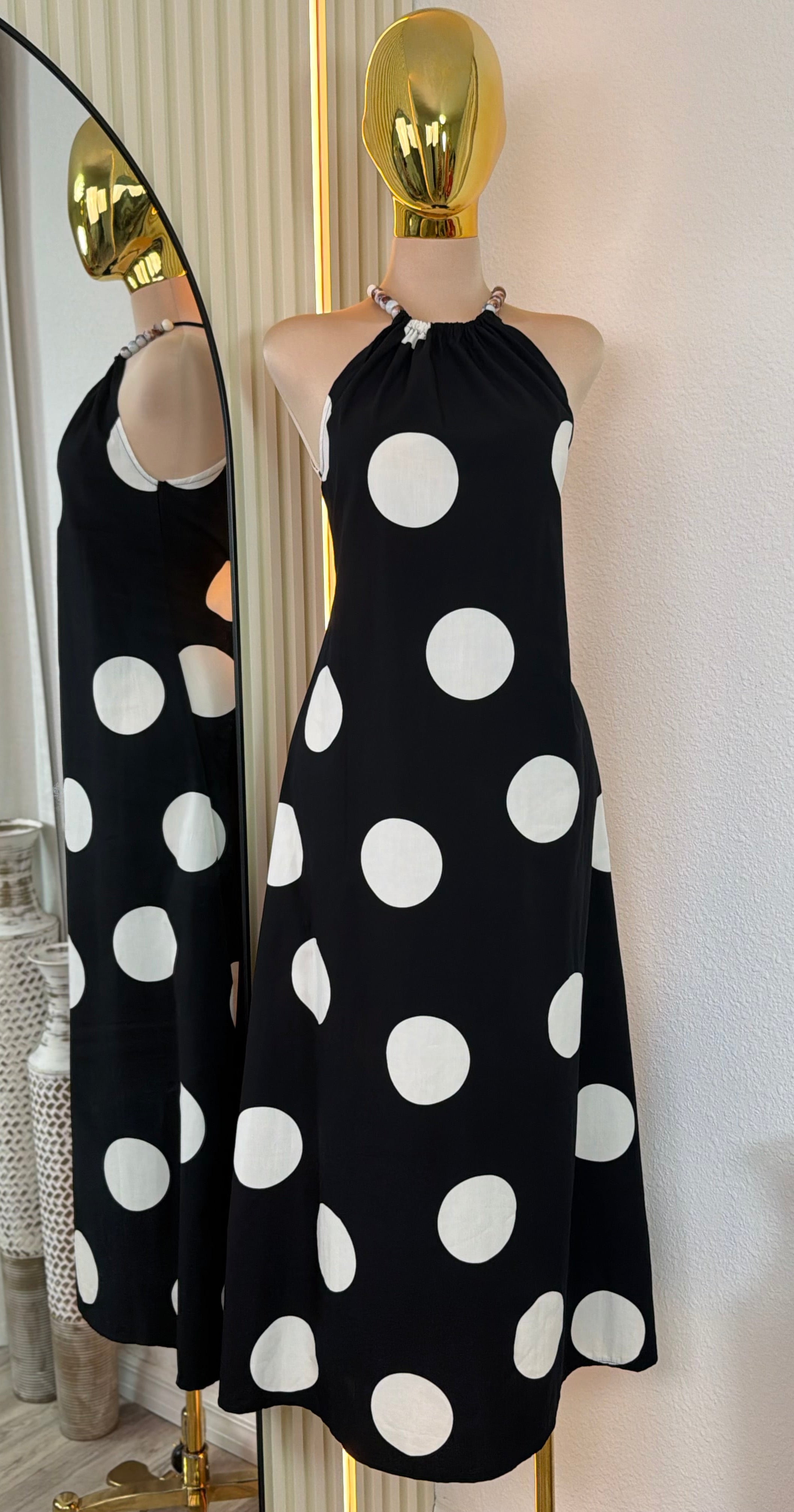 NOELLE POLKA MAXI DRESS
