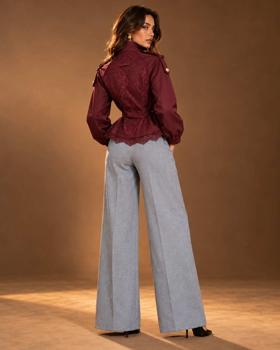 BORDEAUX LACE UTILITY JACKET