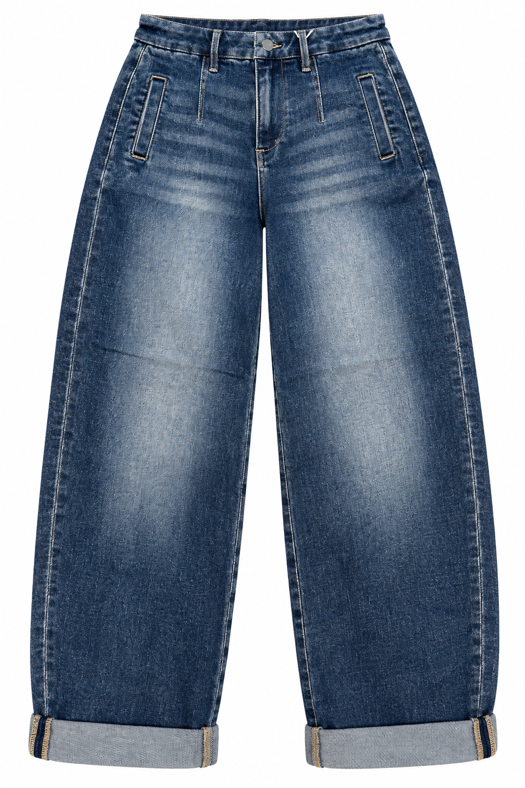 MIDNIGHT CUFF WIDE LEG JEANS