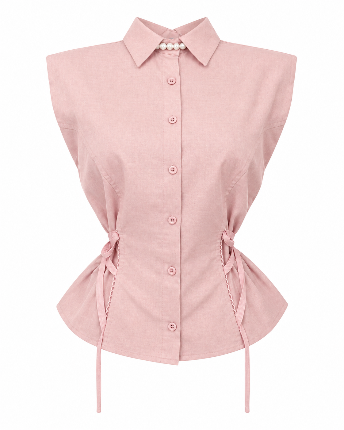 AURELIA LINEN WAIST TOP PINK