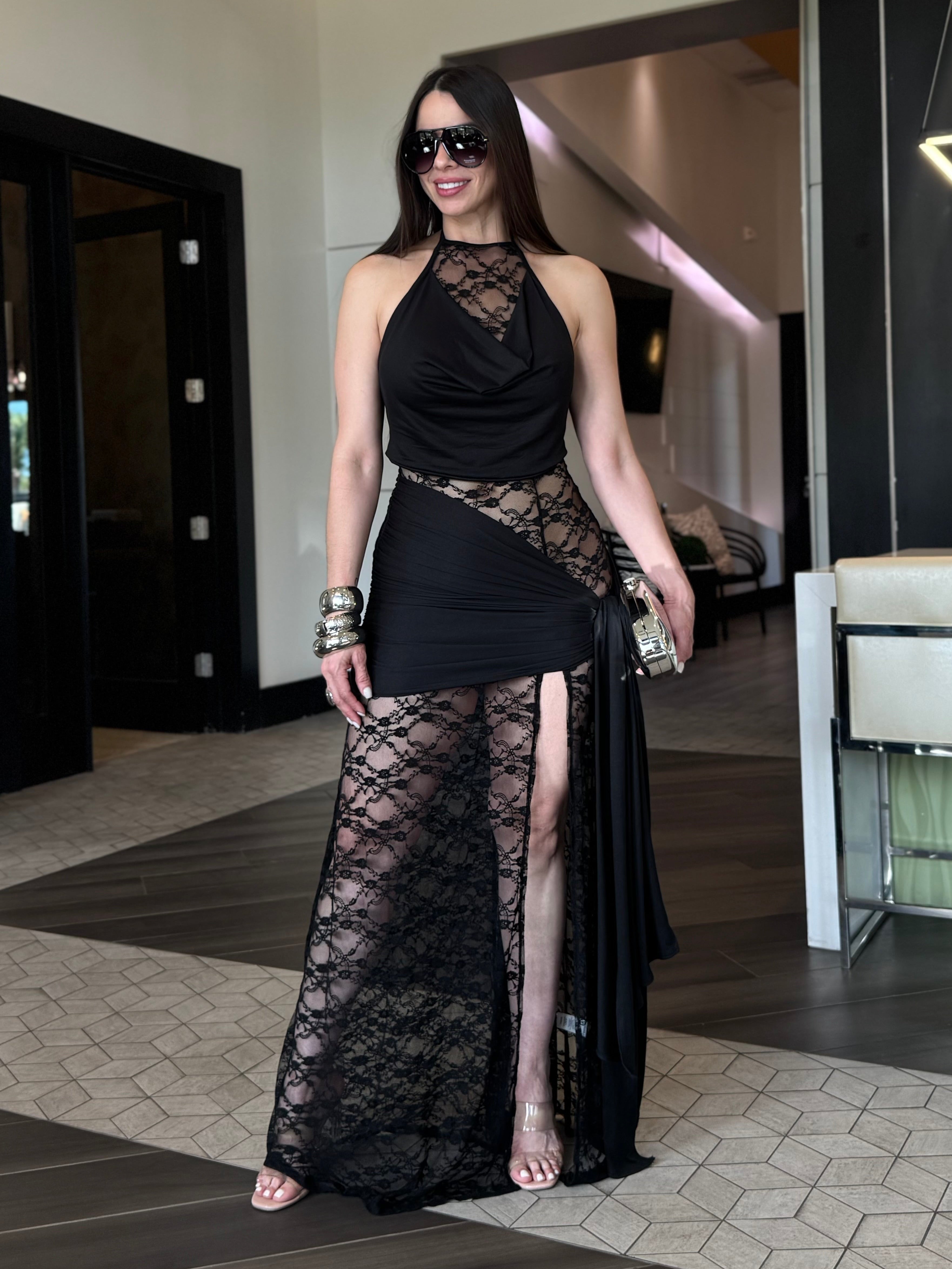 AURÉLIE BLACK LACE DRESS