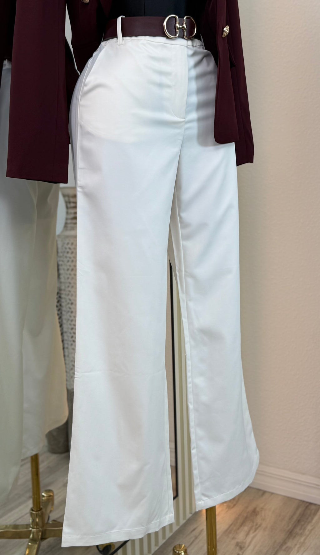GENEVIEVE WIDE LEG PANTS – IVORY