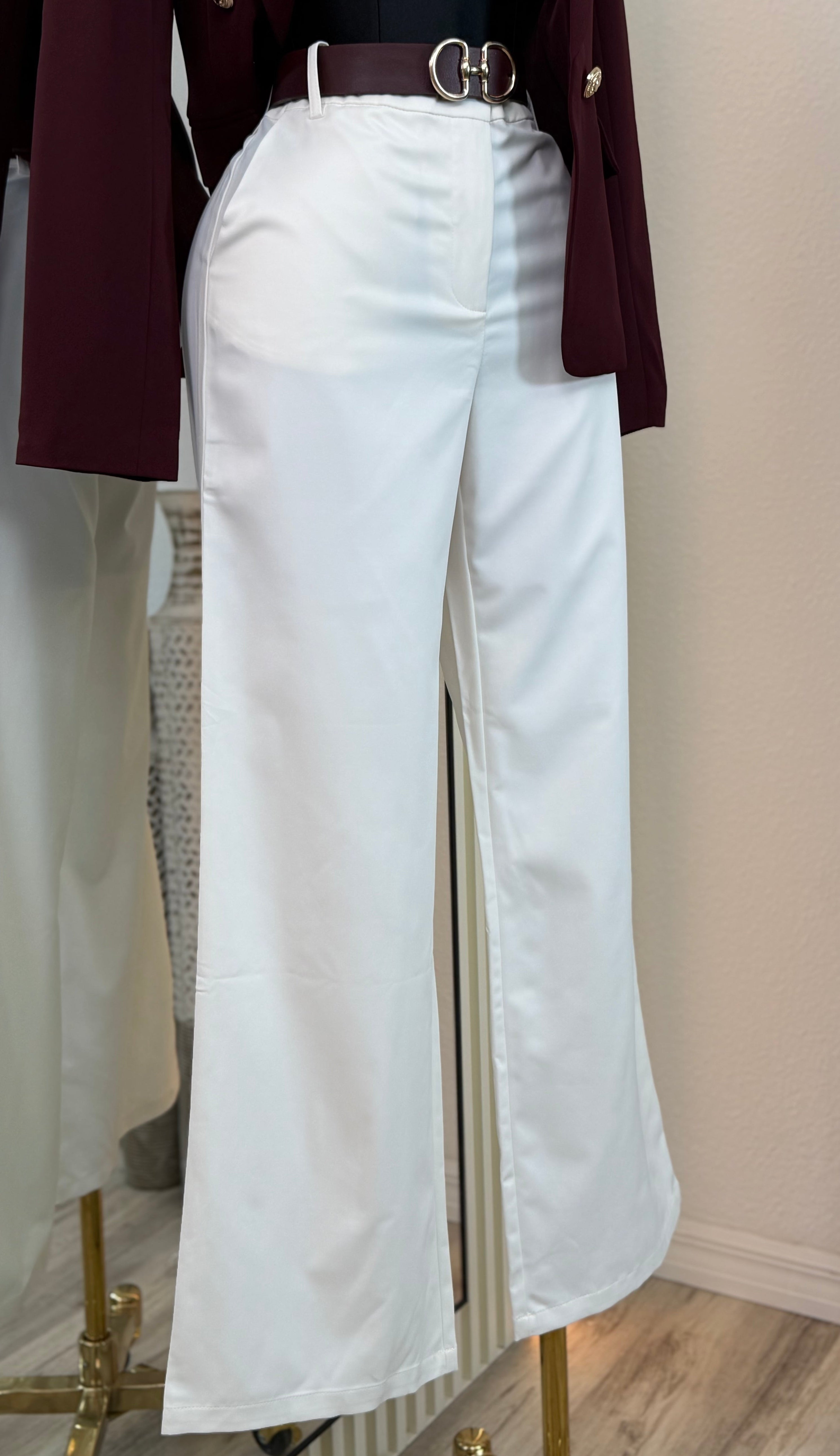 GENEVIEVE WIDE LEG PANTS – IVORY