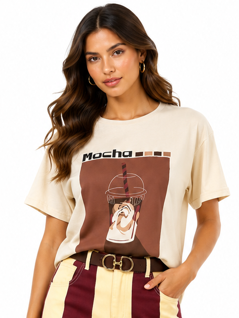 HARPER MOCHA GRAPHIC TEE