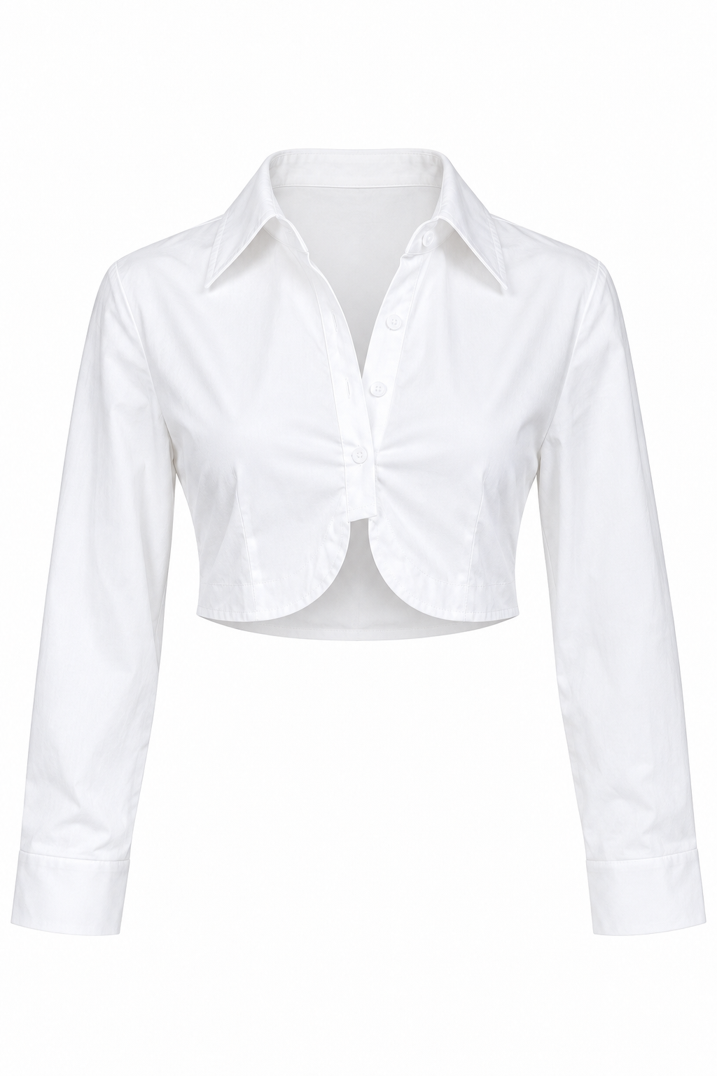 IVORY ARC CROPPED SHIRT