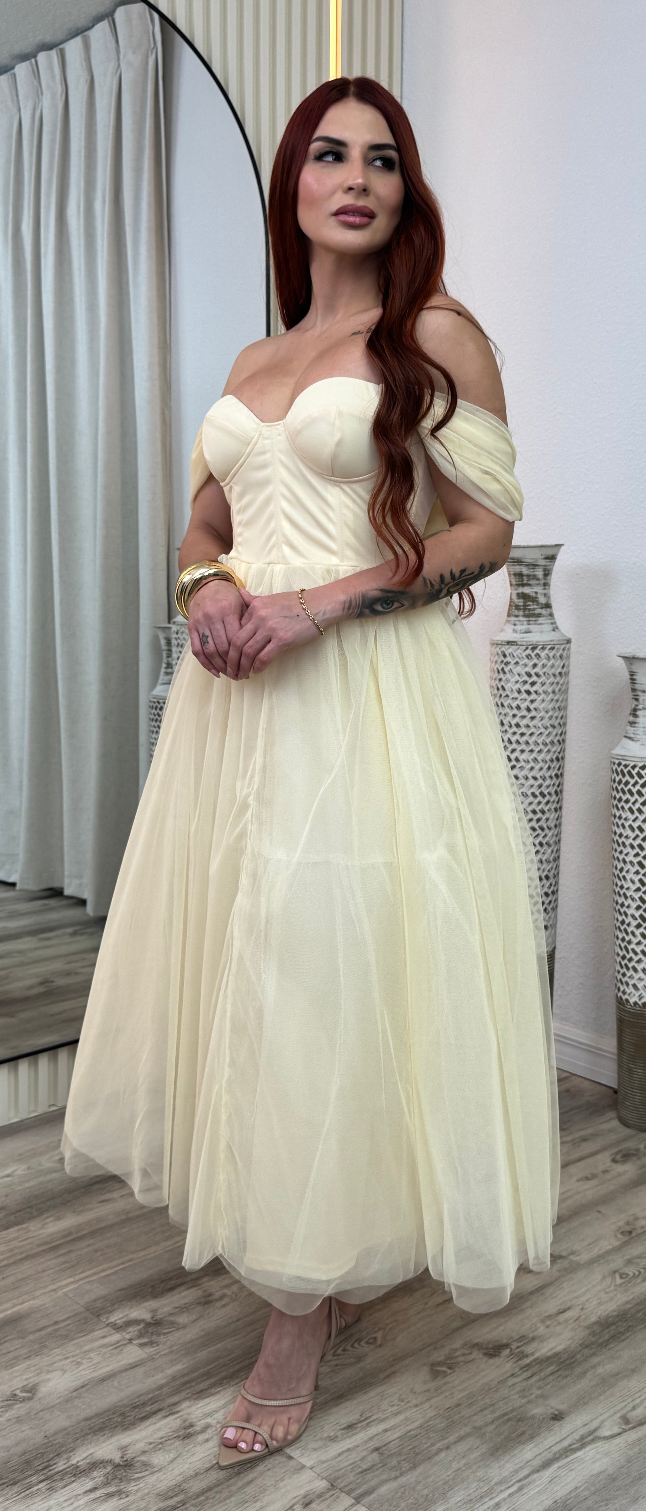 Aurielle Butter Tulle Maxi Dress