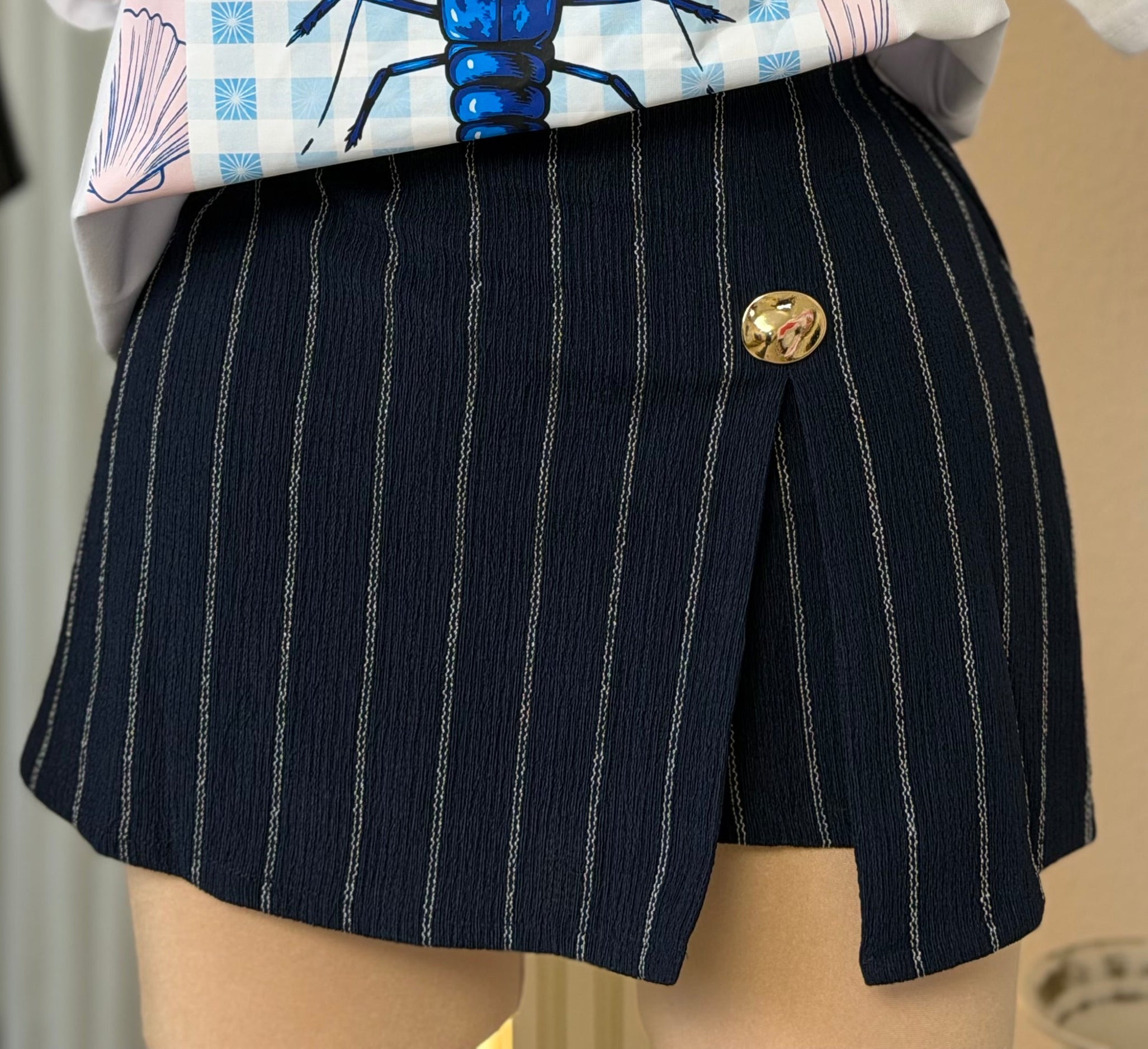 SIENNA PINSTRIPE SKORT – NAVY