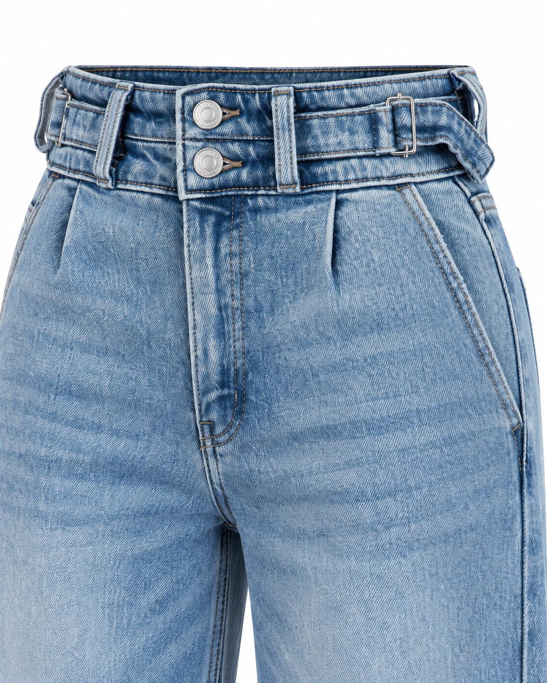 KANCAN BELTED WIDE LEG JEANS