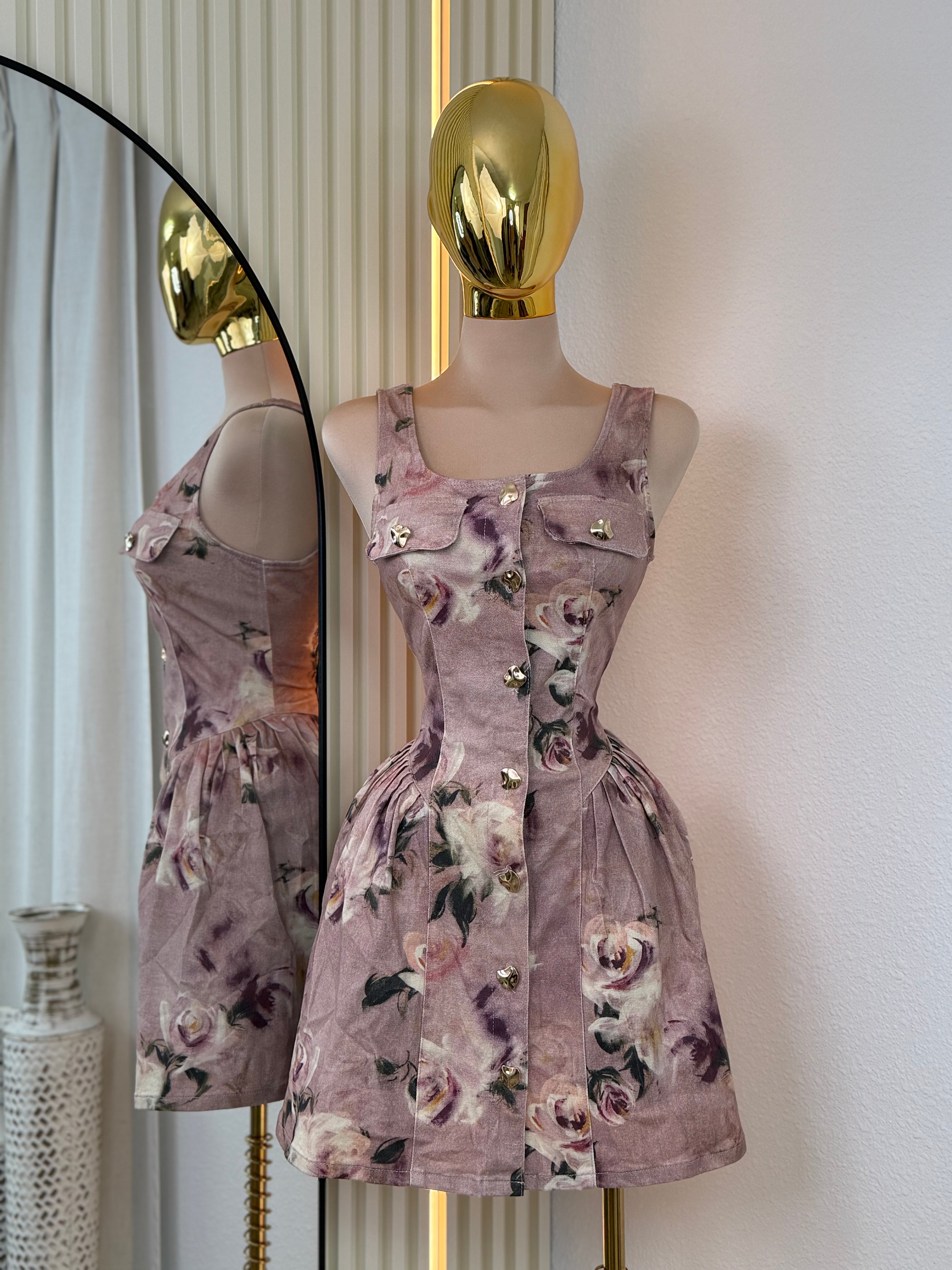 DALIRA DENIM FLORAL DRESS