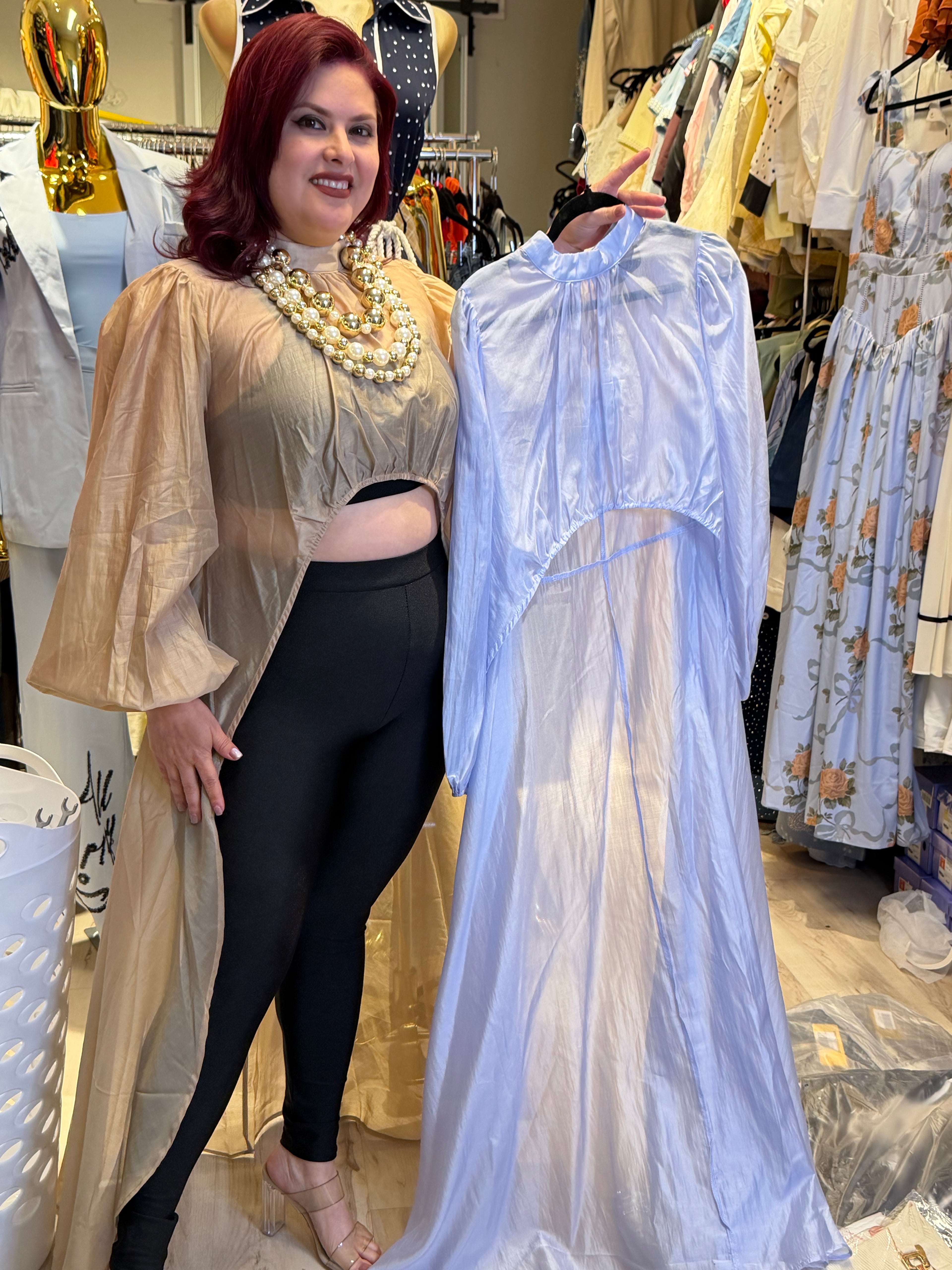 AURÉLIE CAPE TOP BEIGE