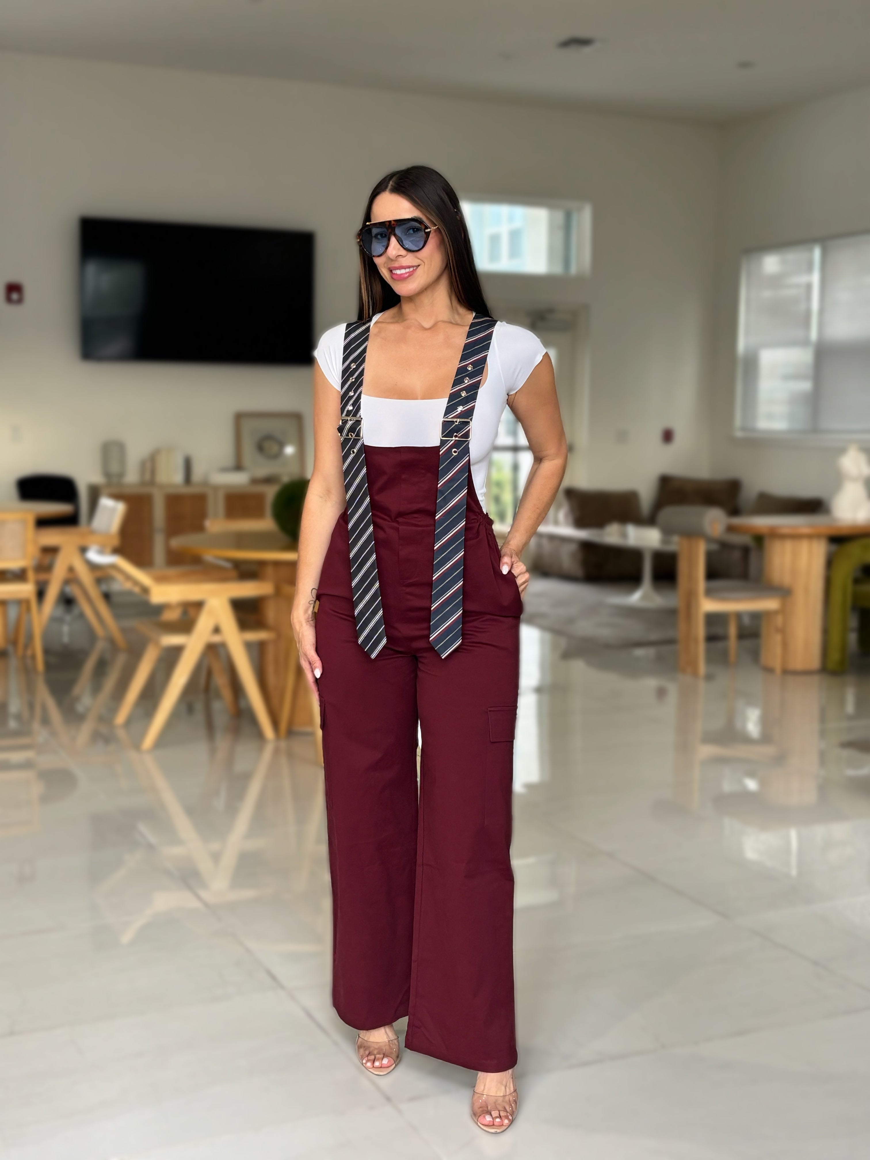 VITTORIA TIE CARGO JUMPSUIT