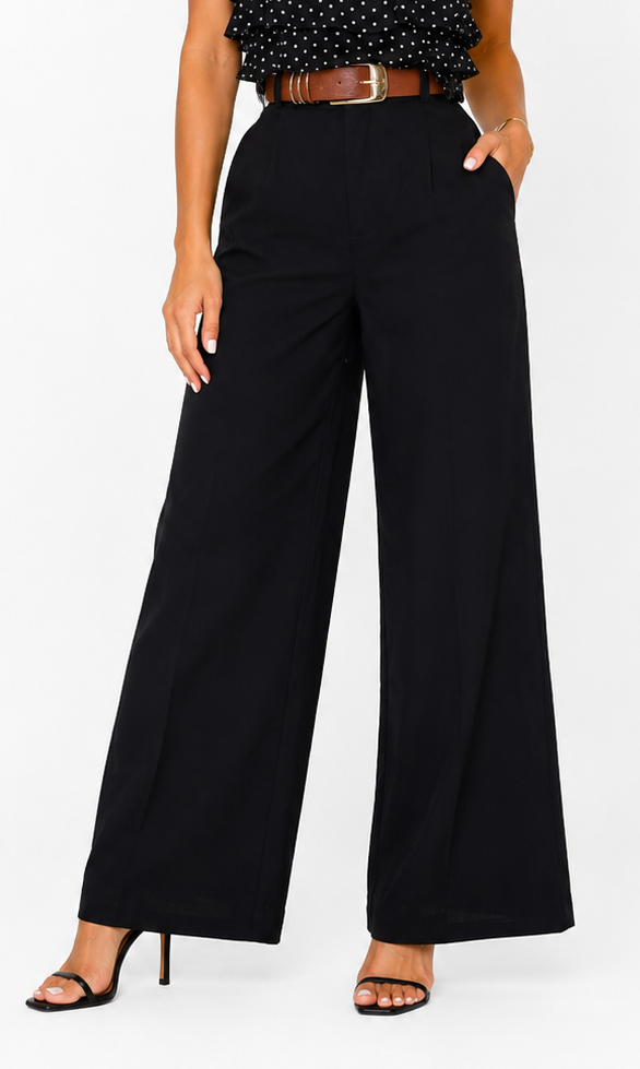 SAVANNAH WIDE LEG PANTS WITH BELT