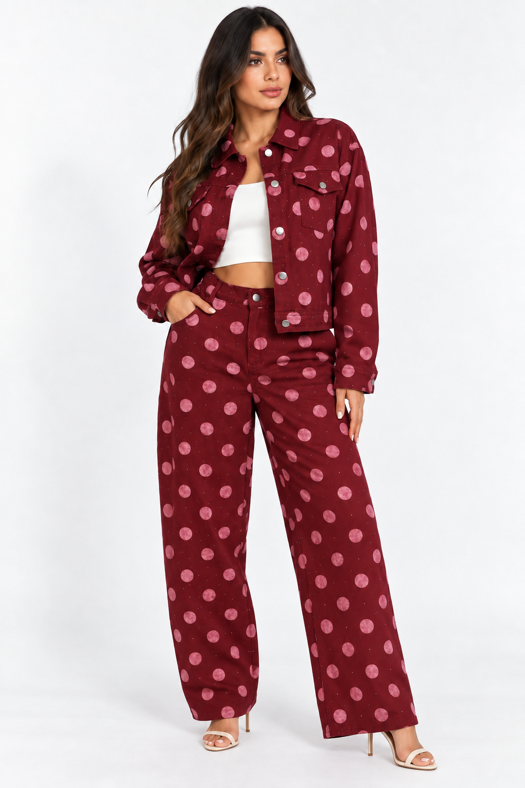 POLKA DOT BARREL DENIM SET