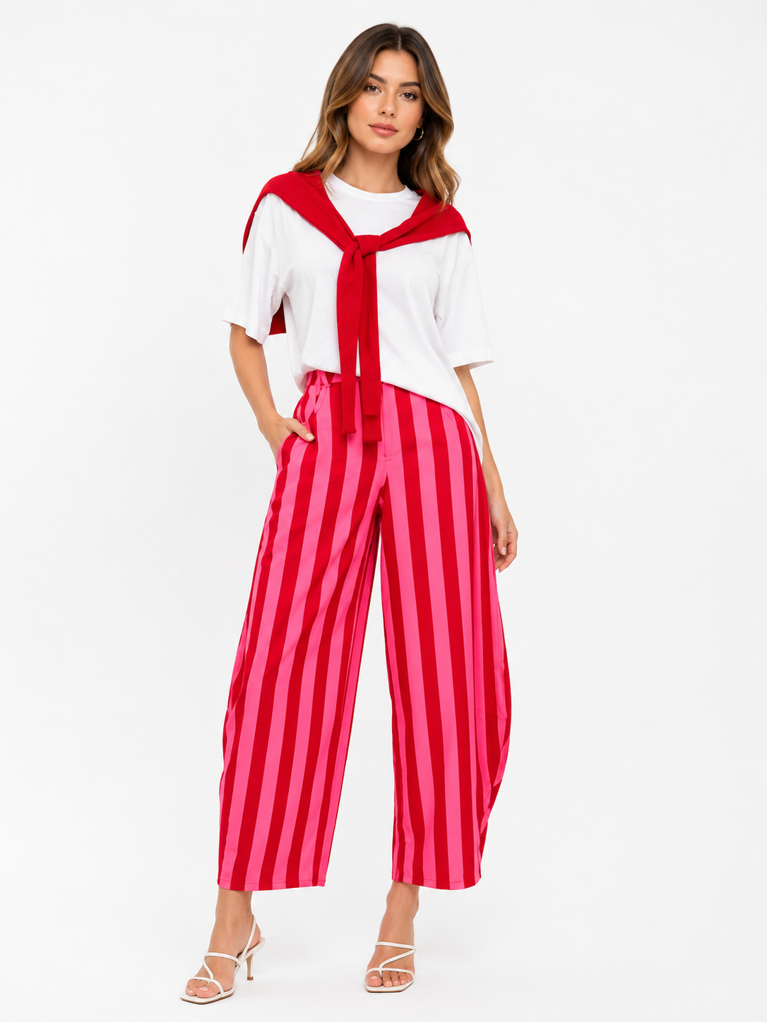 CANDY STRIPE BARREL PANTS