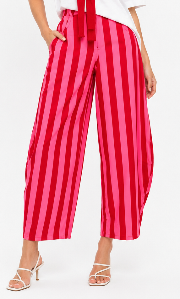 CANDY STRIPE BARREL PANTS