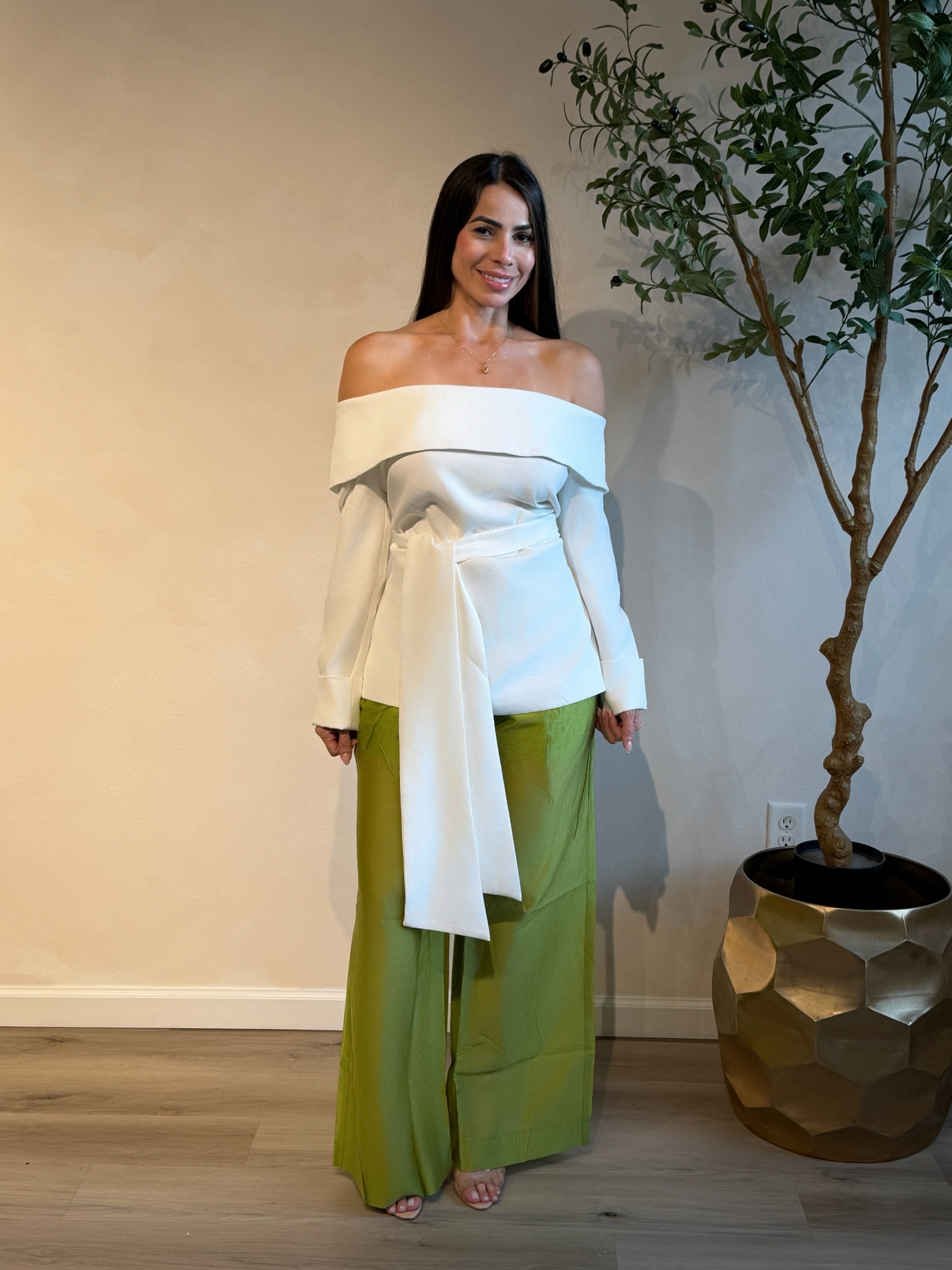 ODESSA OFF SHOULDER TOP – IVORY
