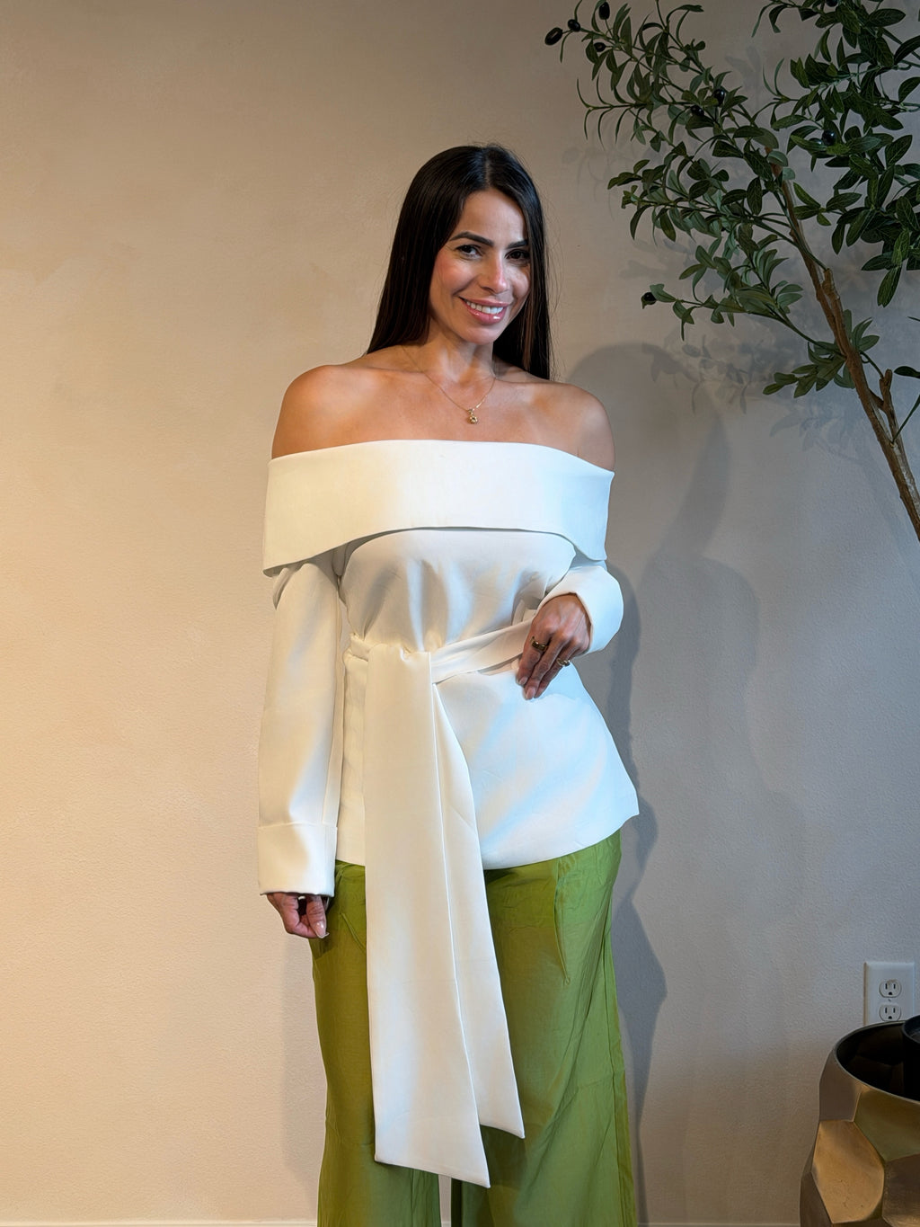 ODESSA OFF SHOULDER TOP – IVORY