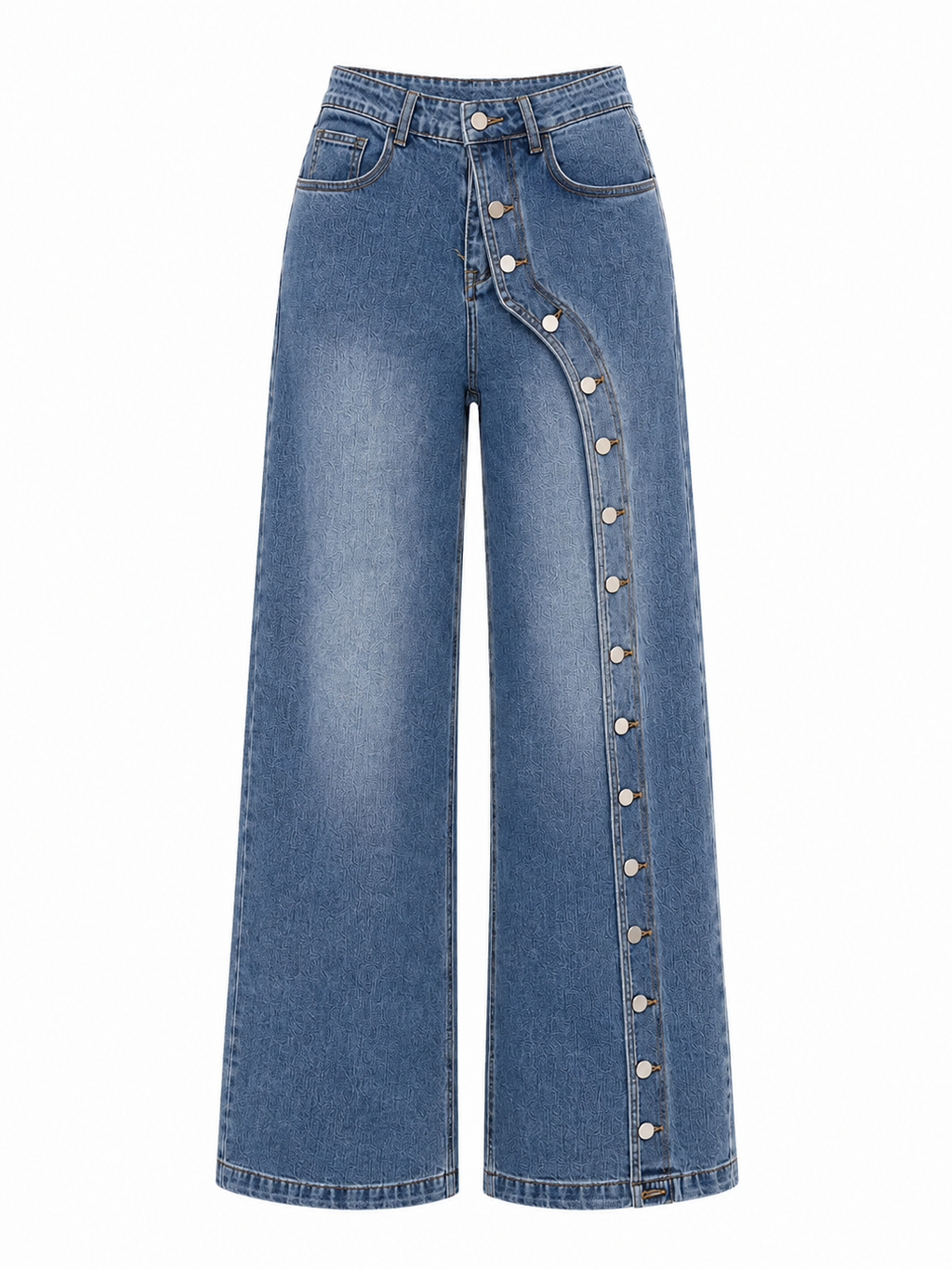 MONROE BUTTON WIDE LEG JEANS