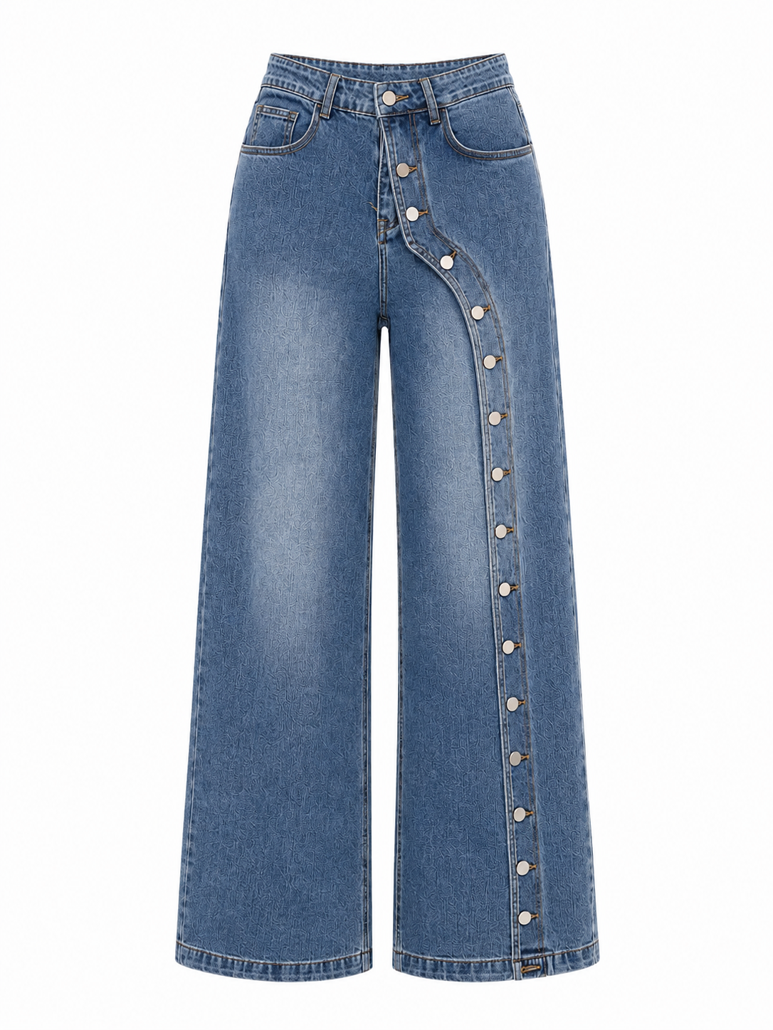 MONROE BUTTON WIDE LEG JEANS