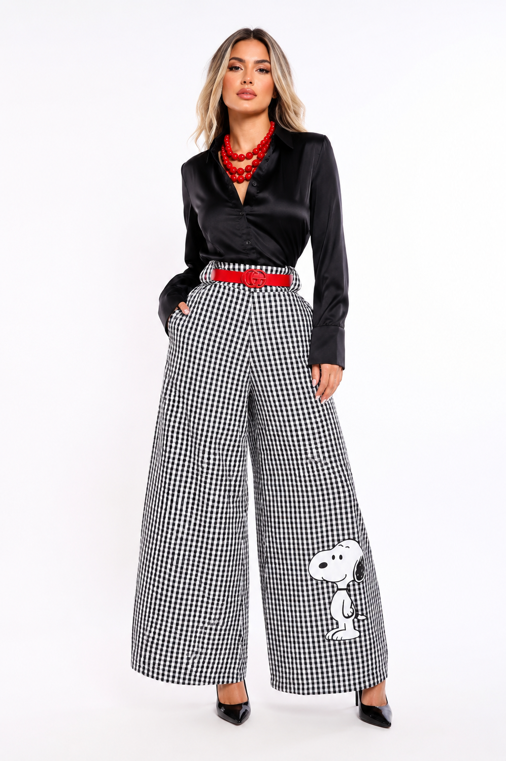 SNOOPY GINGHAM PALAZZO