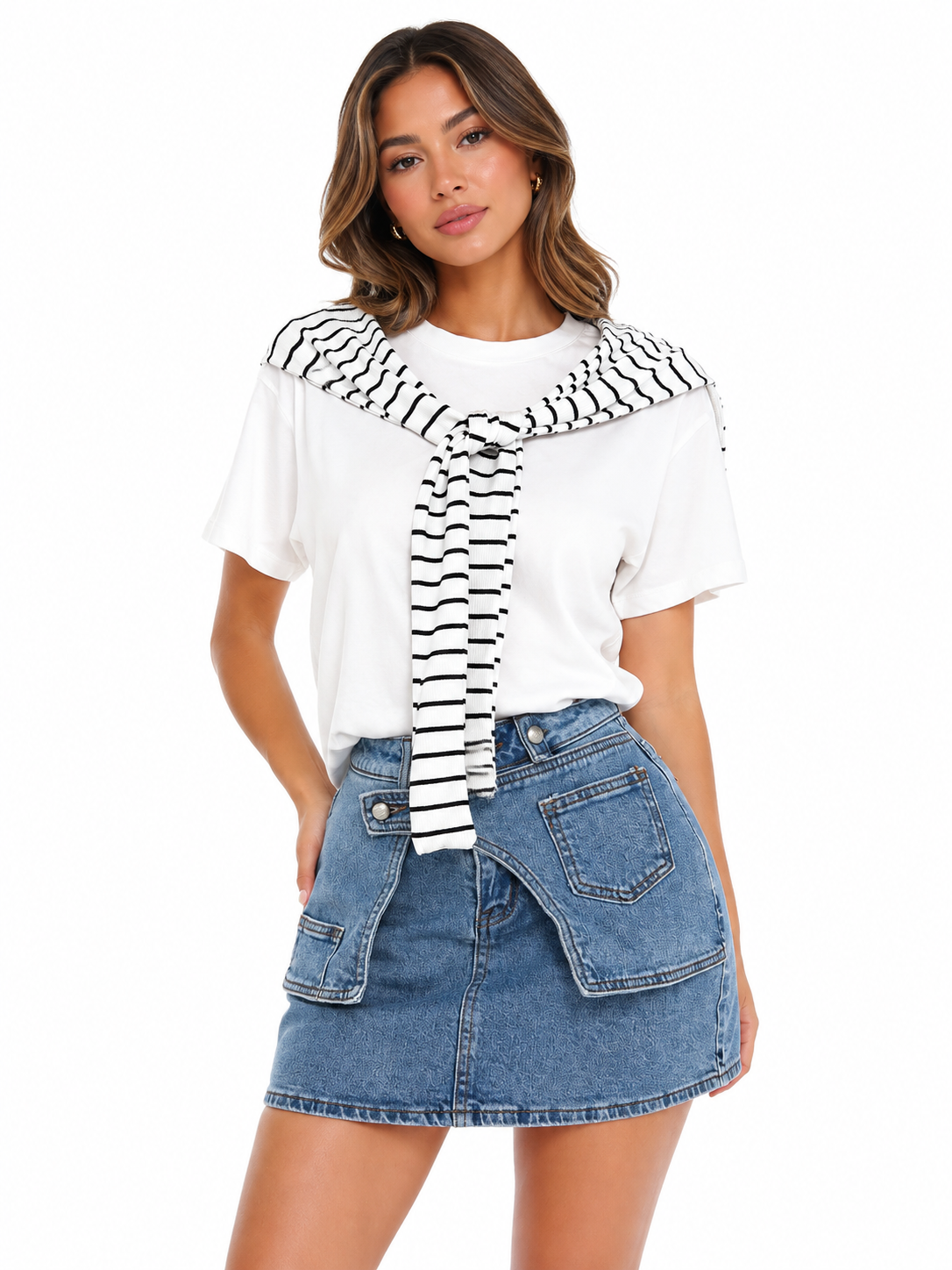 CROSSOVER POCKET DENIM SKORT
