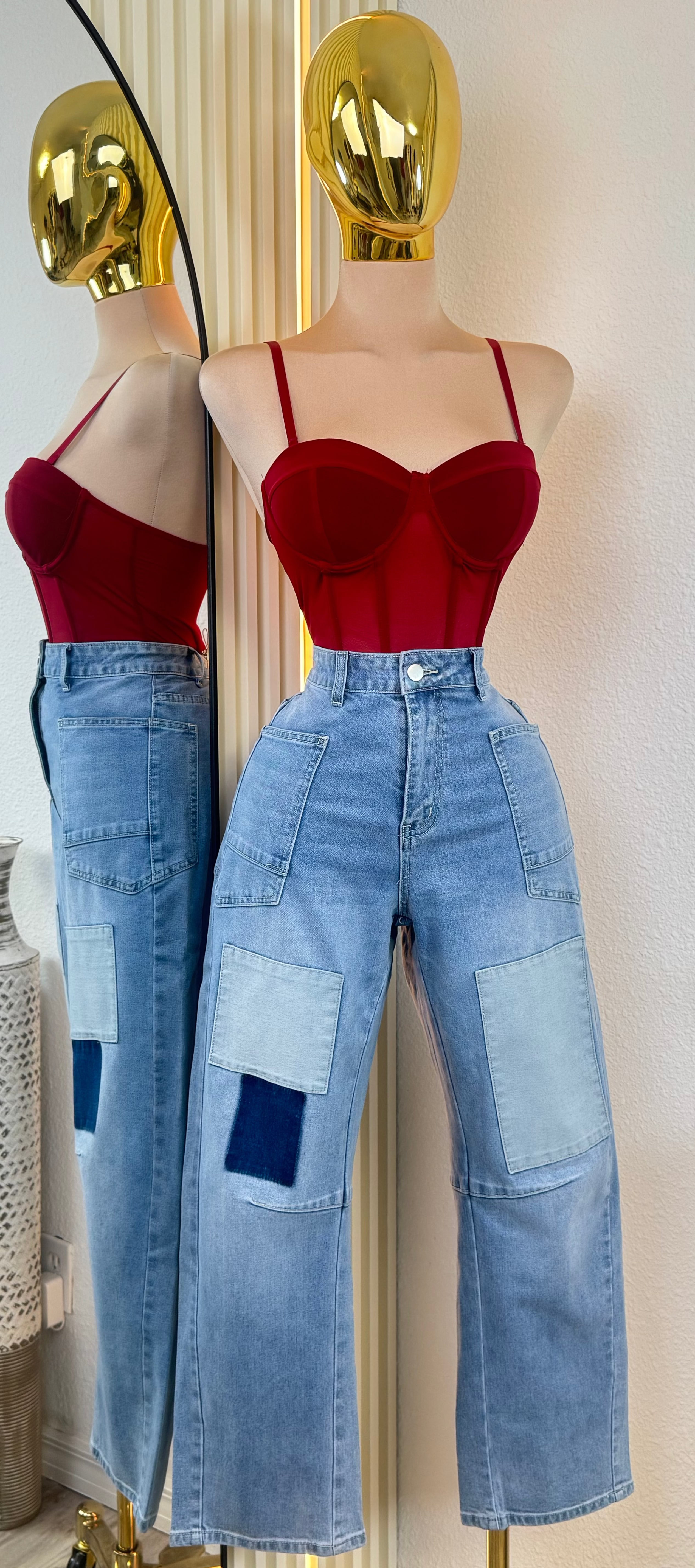 PATCHWORK ICON BARREL JEANS