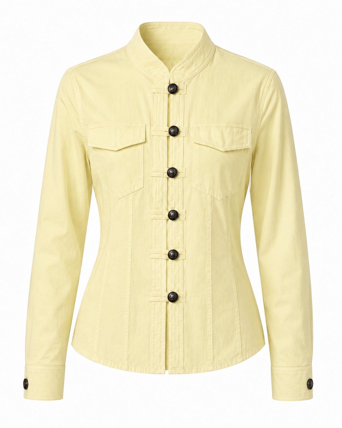 BELLA MILITARY BUTTON SHIRT