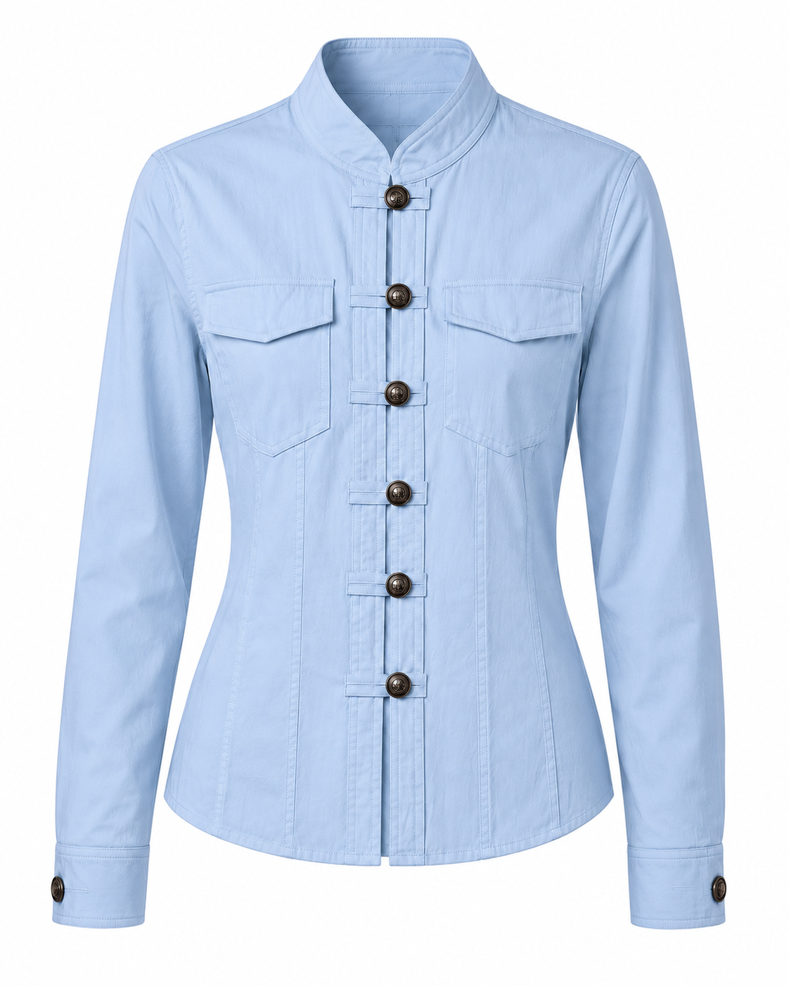 BELLA MILITARY BUTTON SHIRT