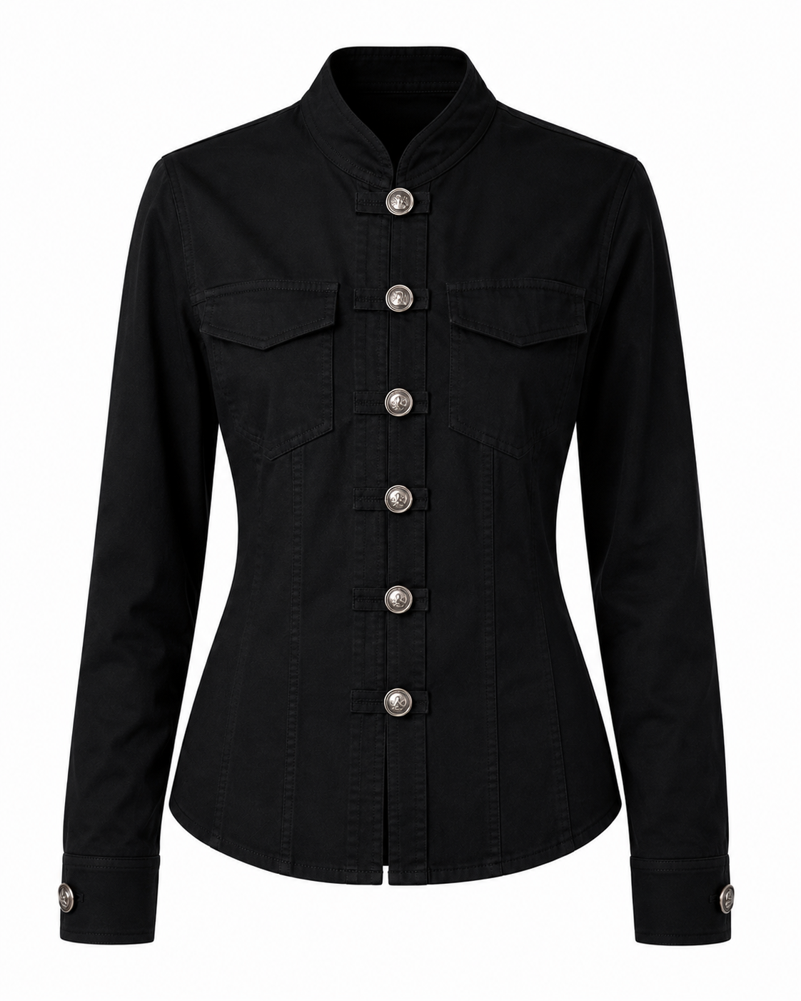 BELLA MILITARY BUTTON SHIRT