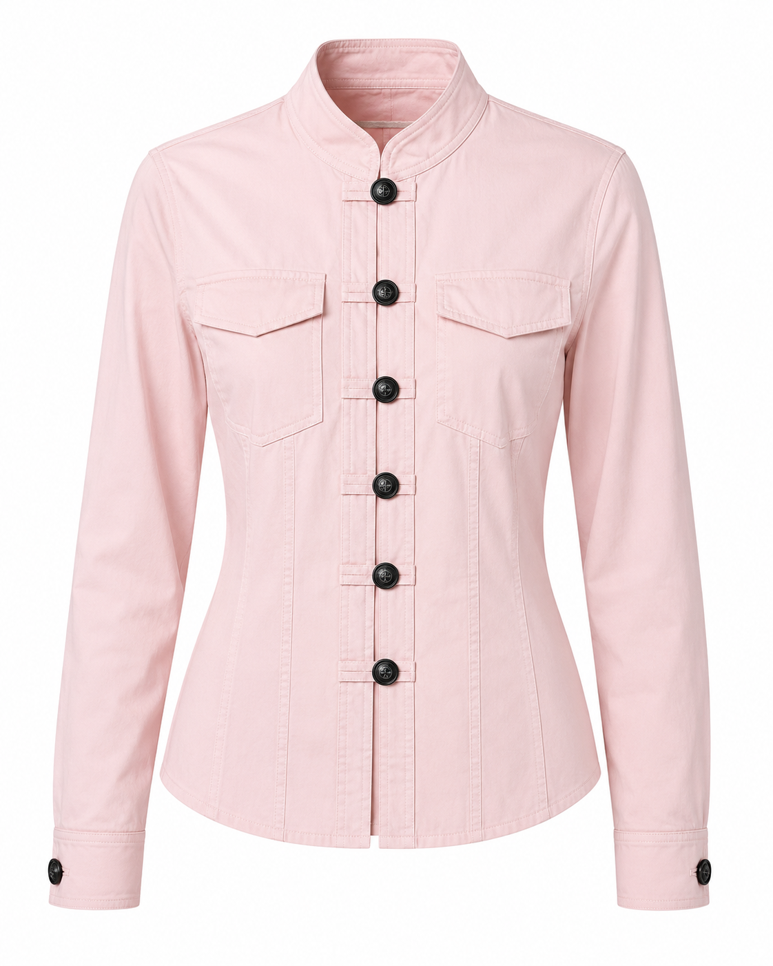 BELLA MILITARY BUTTON SHIRT
