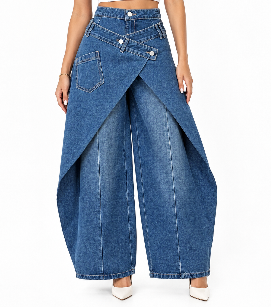 SCULPTED WRAP BARREL JEANS