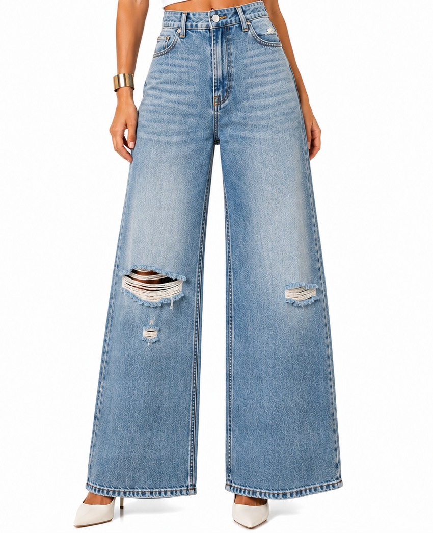 REBEL EDGE WIDE LEG JEANS