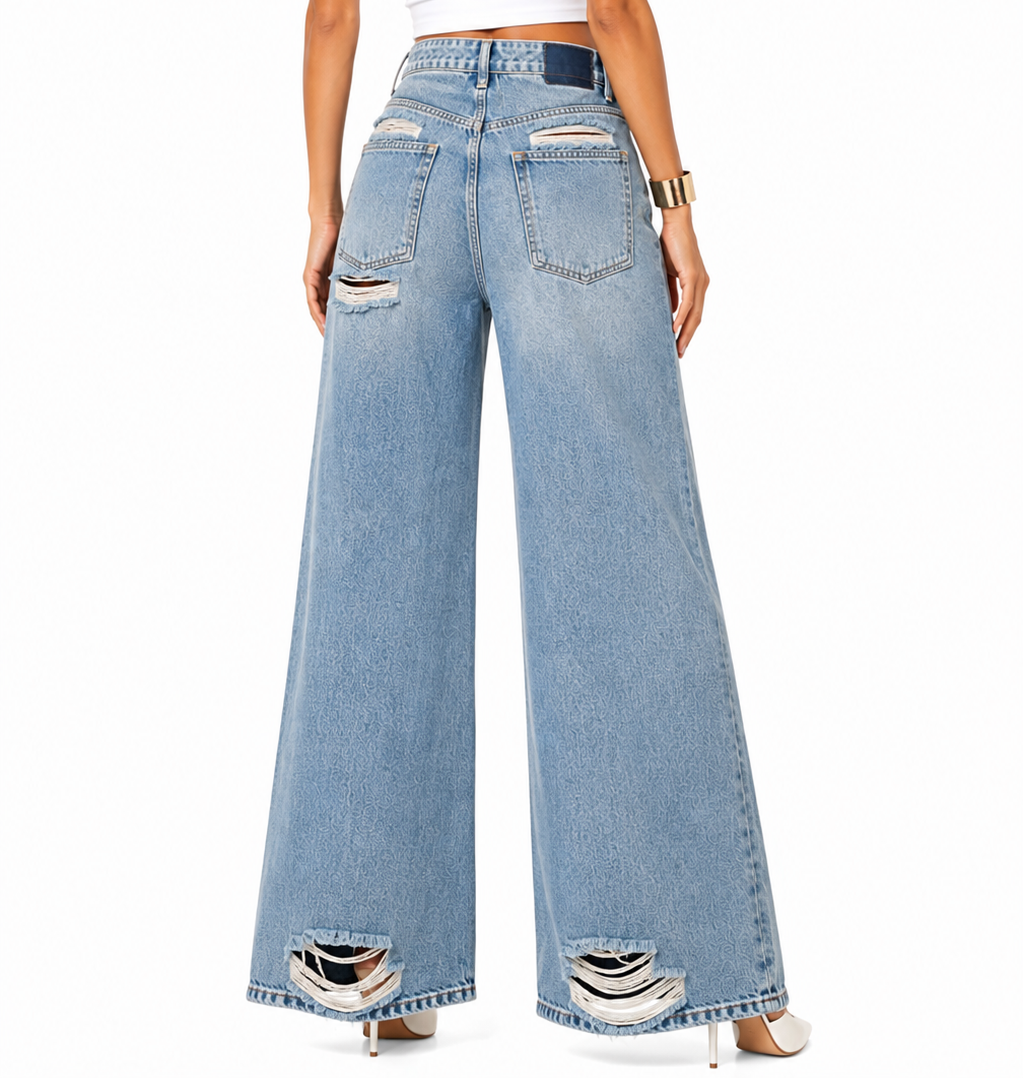 REBEL EDGE WIDE LEG JEANS