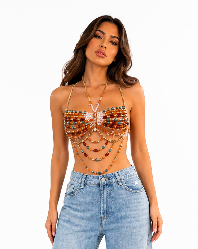BOHEMIAN JEWEL BODY CHAIN TOP