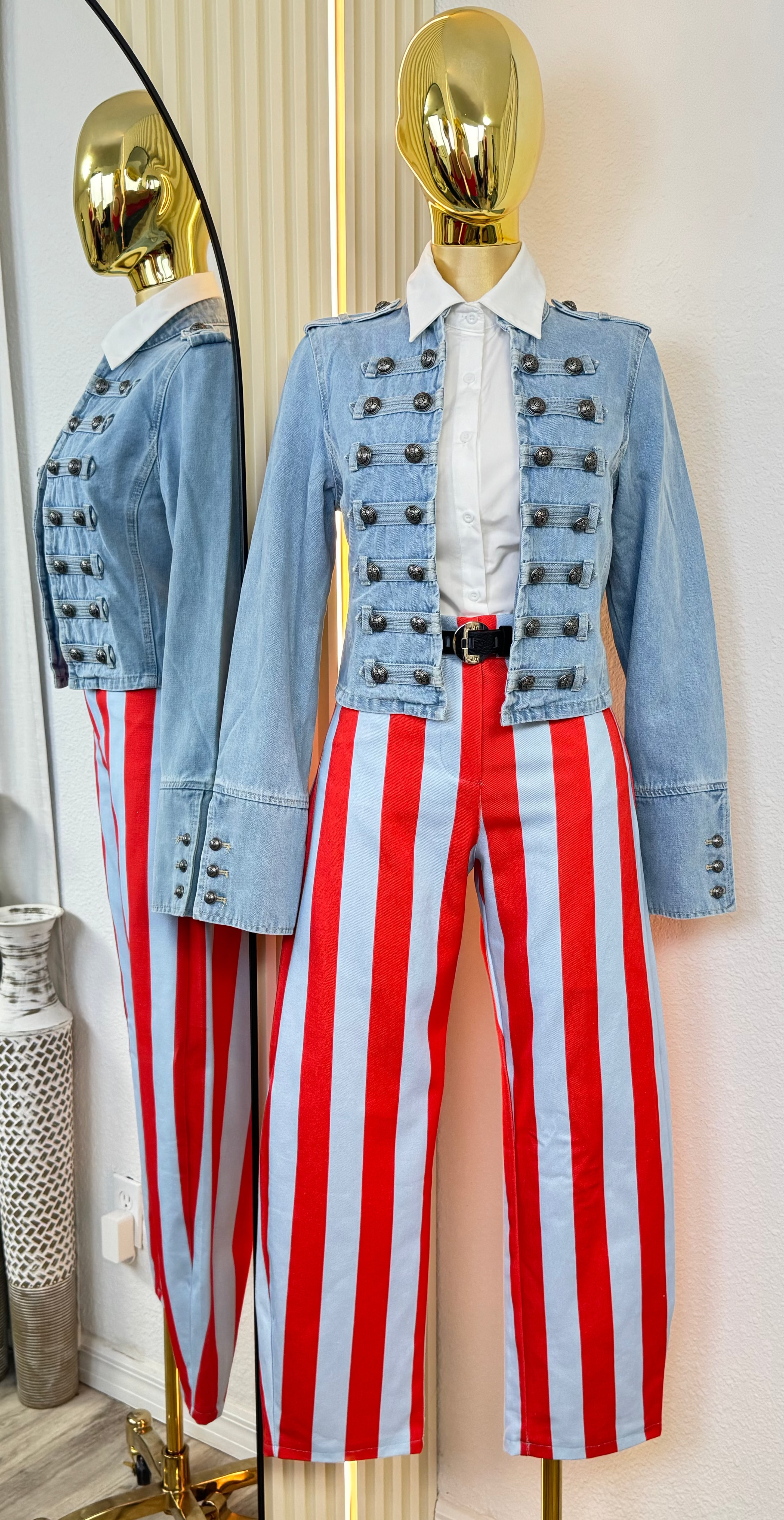 CANDY STRIPE BARREL PANTS