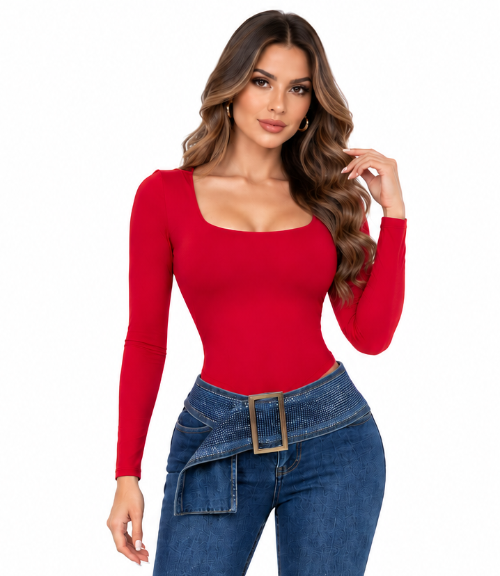 SCARLET SQUARE NECK BODYSUIT