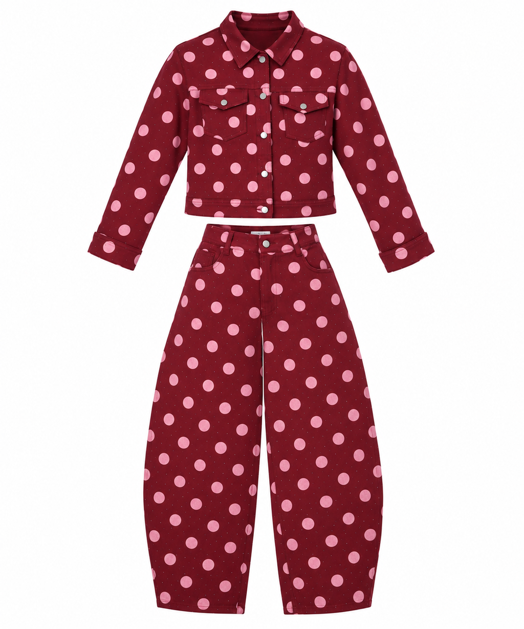 POLKA DOT BARREL DENIM SET