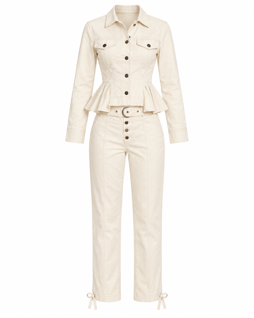 MAREN PEPLUM SET IVORY