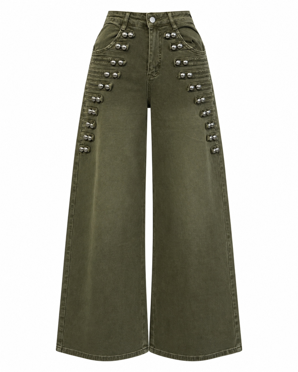MILITARY PEARL WIDE LEG JEANS