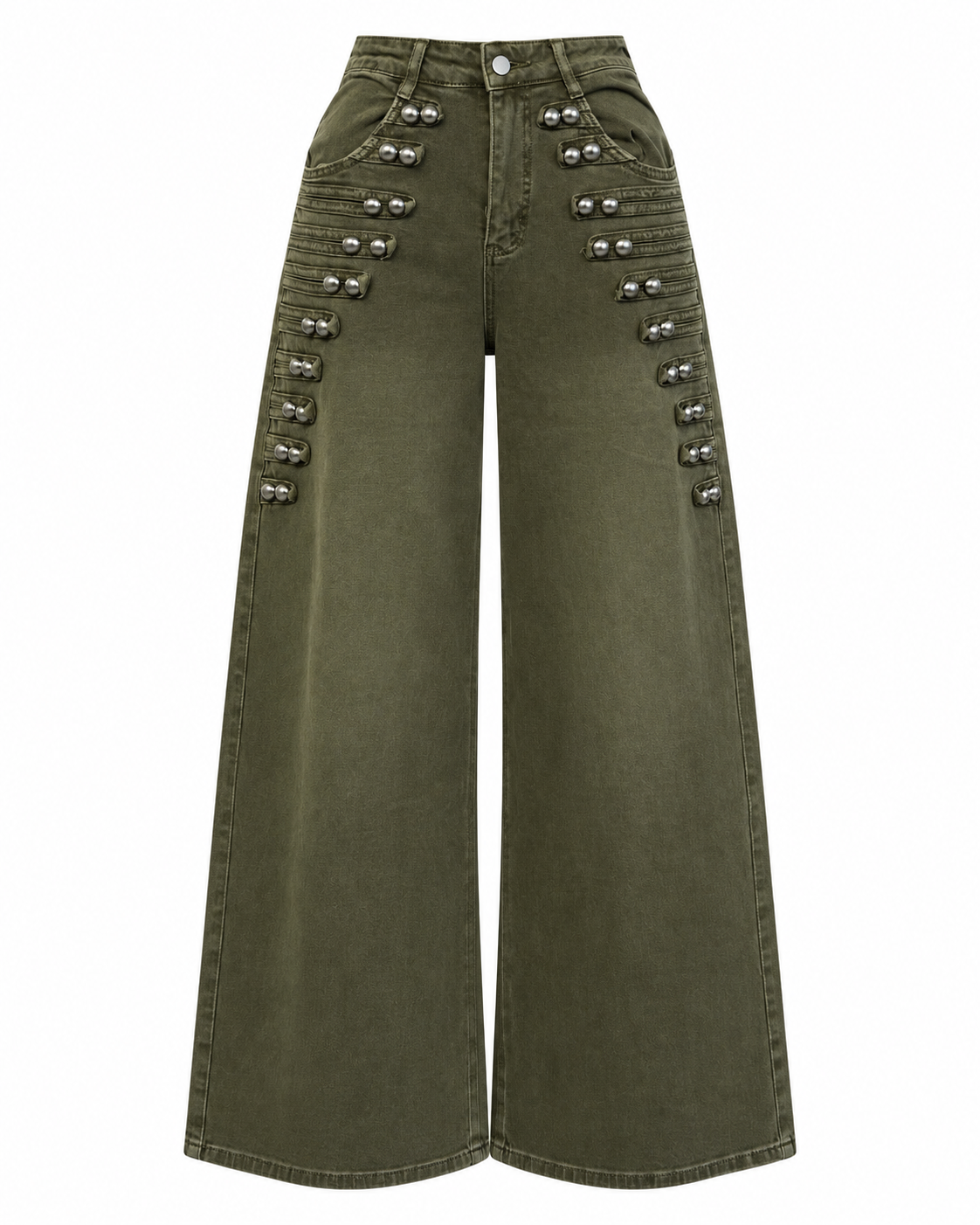 MILITARY PEARL WIDE LEG JEANS