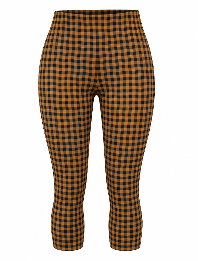 GINGHAM CAPRI LEGGINGS CANEL