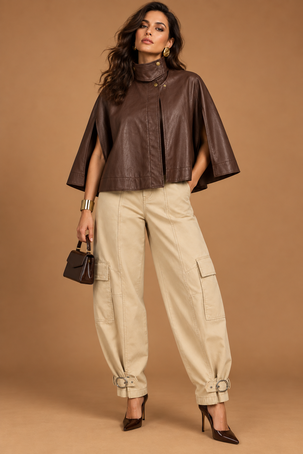 BROWN CAPE JACKET