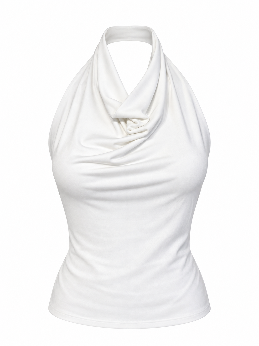 ESTELLE COWL NECK HALTER TOP